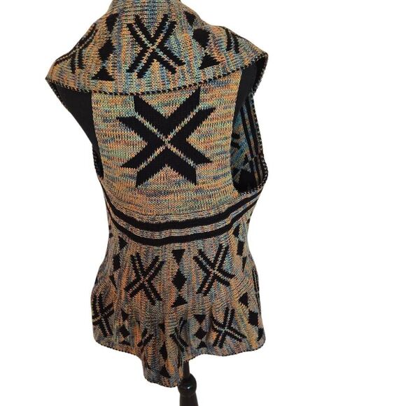 John Paul Richard Womens Knit Draping Aztec Sweater Vest Multicolor Size Medium - Picture 3 of 12